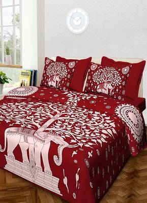 Sanganeri Printed Cotton Bedding Bedsheet With 2 Pillow Cover Queen Size Bedspread 90X108 inch 1