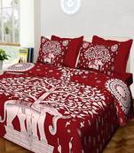 Sanganeri Printed Cotton Bedding Bedsheet With 2 Pillow Cover Queen Size Bedspread 90X108 inch