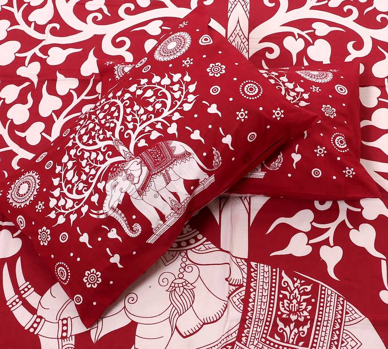 Sanganeri Printed Cotton Bedding Bedsheet With 2 Pillow Cover Queen Size Bedspread 90X108 inch