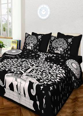 Handmade Cotton Bedding Bedsheet With 2 Pillow Cover Queen Size 90 X 108 inches Bedspread 1