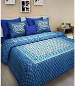 Cotton Printed Bedding Bedsheet With 2 Pillow Cover Queen Size Bedspread 90X108 inches