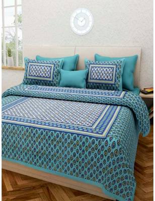 Sanganeri Printed Cotton Bedding Bedsheet With 2 Pillow Cover Queen Size 90 X 108 inches Bedspread 1