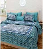 Sanganeri Printed Cotton Bedding Bedsheet With 2 Pillow Cover Queen Size 90 X 108 inches Bedspread