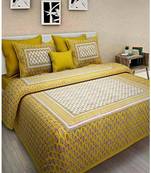 Handmade Cotton Printed Bedding Bedspread Bedsheet With 2 Pillow Cover Queen Size 90 X 108 inches