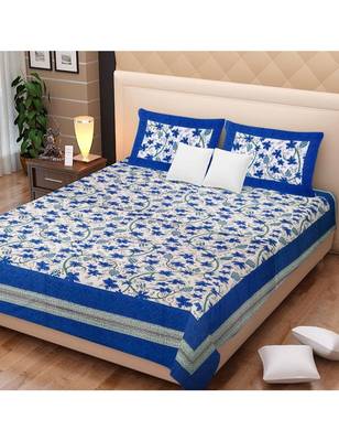 100% Cotton Printed Bedding Bedspread Bedsheet With 2 Pillow Cover Queen Size 90 X 108 inches 1