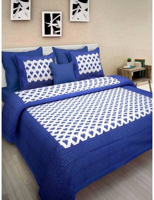 Cotton Bedsheet With 2 Pillow Cover Bedding Bedspread  Queen Size 90 X 108 inches 1