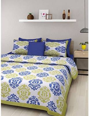 Handmade Cotton Printed Bedding Bedspread Bedsheet With 2 Pillow Cover Queen Size 1