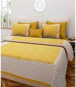 Cotton Hand Screen Printed Bedding Bedspread Bedsheet With 2 Pillow Cover Queen Size 90X108 inches