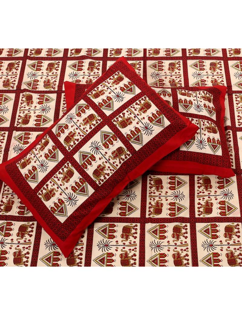 Handmade Cotton Bedding Bedsheet With 2 Pillow Cover 90 X 108 inches