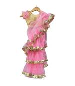 Baby Pink embroidered tissue stitched lehenga