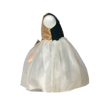 White plain net kids frocks 3