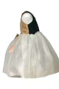 White plain net kids frocks