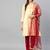 Inddus Beige Art Silk Woven Dress Material With Net Dupatta