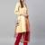 Inddus Beige Art Silk Woven Dress Material With Net Dupatta