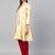 Inddus Beige Art Silk Woven Dress Material With Net Dupatta