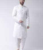 White Plain Polyester Sherwani