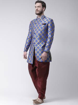 Blue Woven Polyester Indo Western Dresses 2
