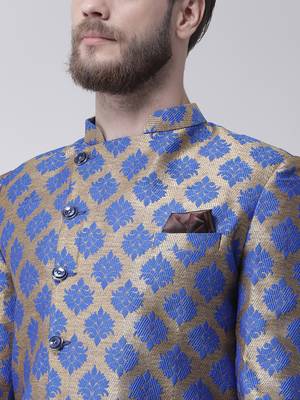 Blue Woven Polyester Indo Western Dresses 5