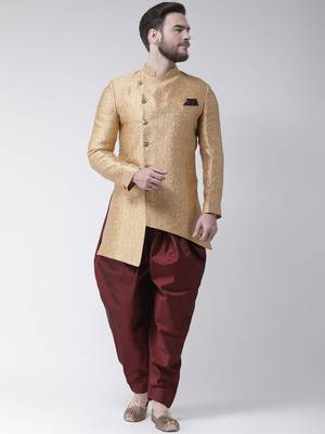 Fawn Woven Polyester Indo Western Dresses 1