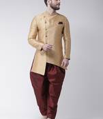 Fawn Woven Polyester Indo Western Dresses