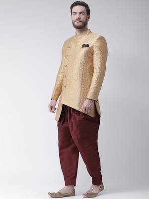 Fawn Woven Polyester Indo Western Dresses 2