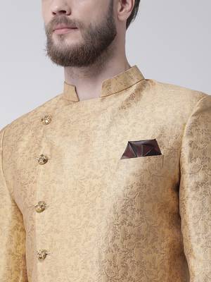 Fawn Woven Polyester Indo Western Dresses 5