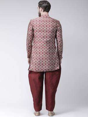 Maroon Woven Polyester Indo Western Dresses 4