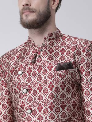 Maroon Woven Polyester Indo Western Dresses 5