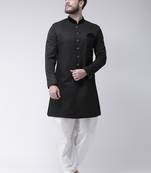 Black Plain Polyester Indo Western Dresses