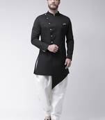 Black plain polyester indo western dresses