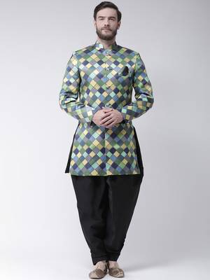 Multicolor
 Printed Polyester Indo Western Dresses 1