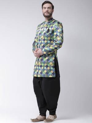 Multicolor
 Printed Polyester Indo Western Dresses 2
