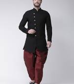 Black plain polyester indo western dresses