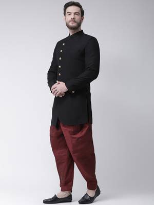 Black plain polyester indo western dresses 2