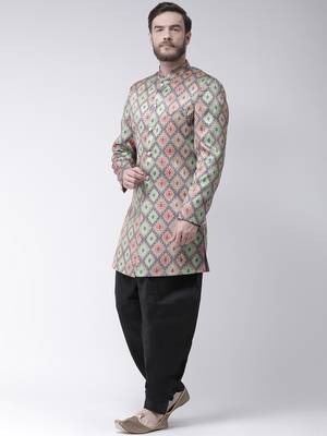 Multicolor
 Printed Polyester Indo Western Dresses 2