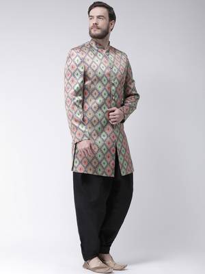 Multicolor
 Printed Polyester Indo Western Dresses 3