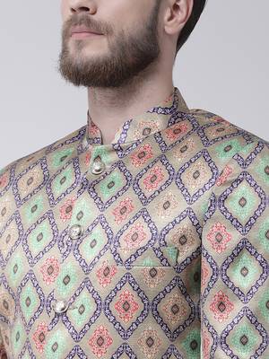 Multicolor
 Printed Polyester Indo Western Dresses 5