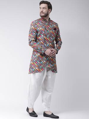 Multicolor
 Printed Polyester Indo Western Dresses 3