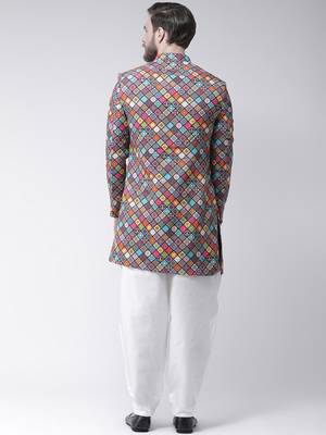 Multicolor
 Printed Polyester Indo Western Dresses 4