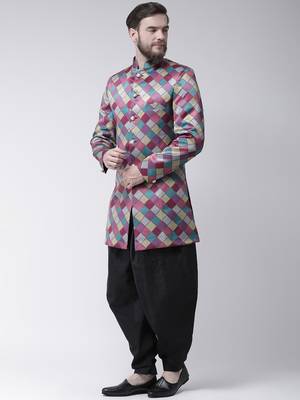 Multicolor
 Printed Polyester Indo Western Dresses 2