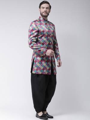Multicolor
 Printed Polyester Indo Western Dresses 3