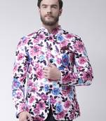 Multicolor Printed Polyester Bandhgala Suit