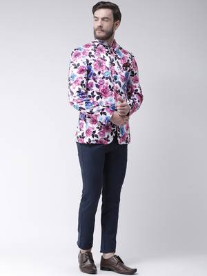 Multicolor Printed Polyester Bandhgala Suit 2