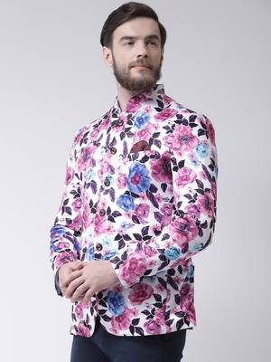Multicolor Printed Polyester Bandhgala Suit 3