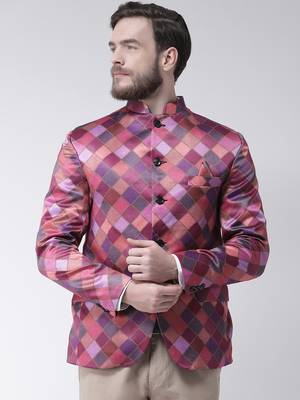 Multicolor Printed Polyester Bandhgala Suit 1