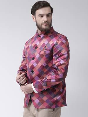 Multicolor Printed Polyester Bandhgala Suit 3
