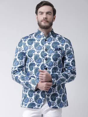 Multicolor Printed Polyester Bandhgala Suit 1