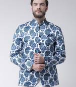 Multicolor Printed Polyester Bandhgala Suit