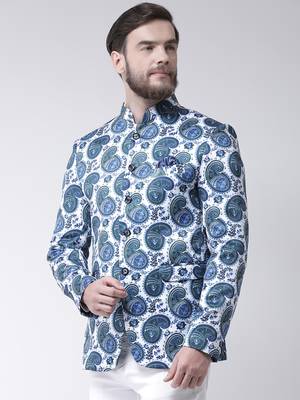 Multicolor Printed Polyester Bandhgala Suit 3