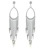 Oxidized Silver Plated Corrode Collection Earrings In Vintage Finish Alloy Dangle Earring Alloy Chandbali Earring